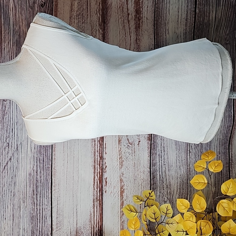 CABLE & GAUGE WHITE SLEEVELESS CRISS CROSS PULLOVER TANK TOP